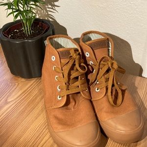 SAHARA SAND HIGH TOP SNEAKERS BY BANGS ETHICALLY MADE BROWN TAN HITOP SHOES NWOT